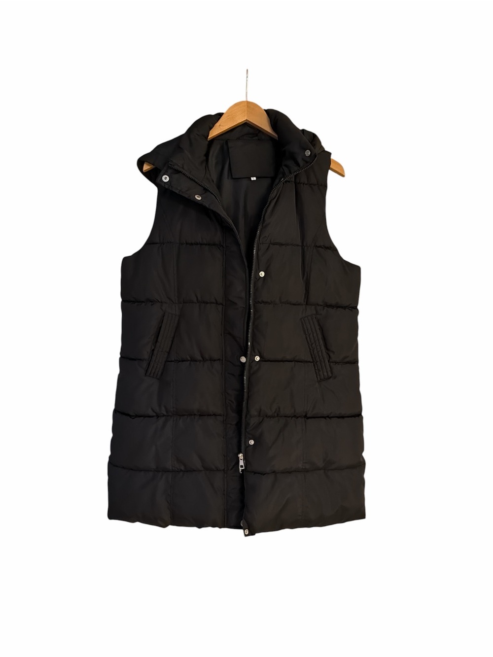 Fashion Bug Black Quilted Puffer Vest with Hood